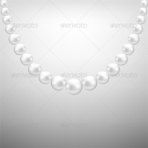 Gray Background with White Pearl Necklace - Retail Commercial / Shopping