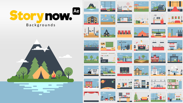 Story Now | Backgrounds Elements template preview