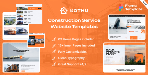 Kothu - Architect, Building Construction Company Website Figma Ui 