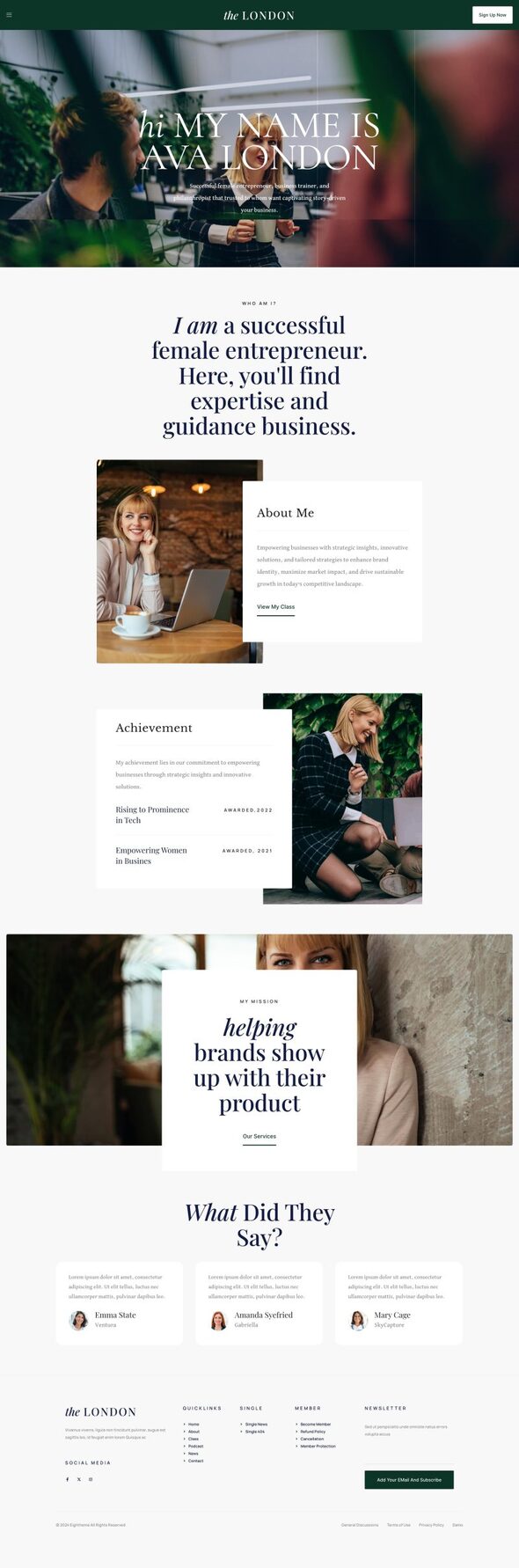 London - Feminine Business Coach Elementor Template Kit by Design_8