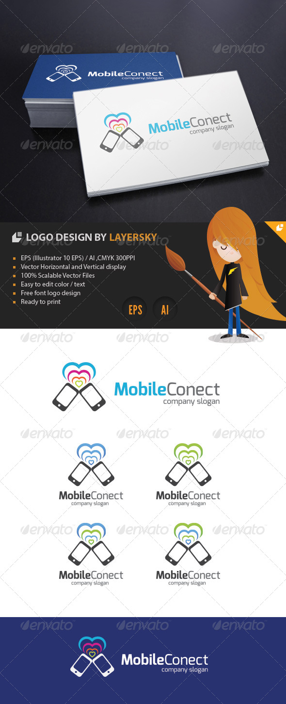 Mobile Connect Logo - Objects Logo Templates