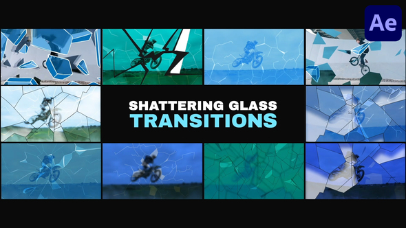 Shattering Glass Transitions | After Effects Elements template preview