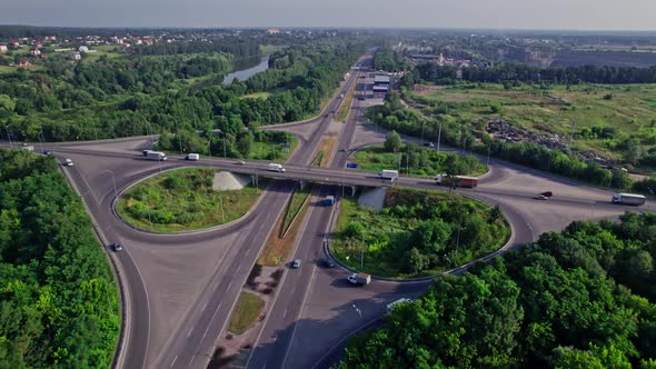 Busy Cars with Traffic Jam in the Rush Hour on Highway Road alt