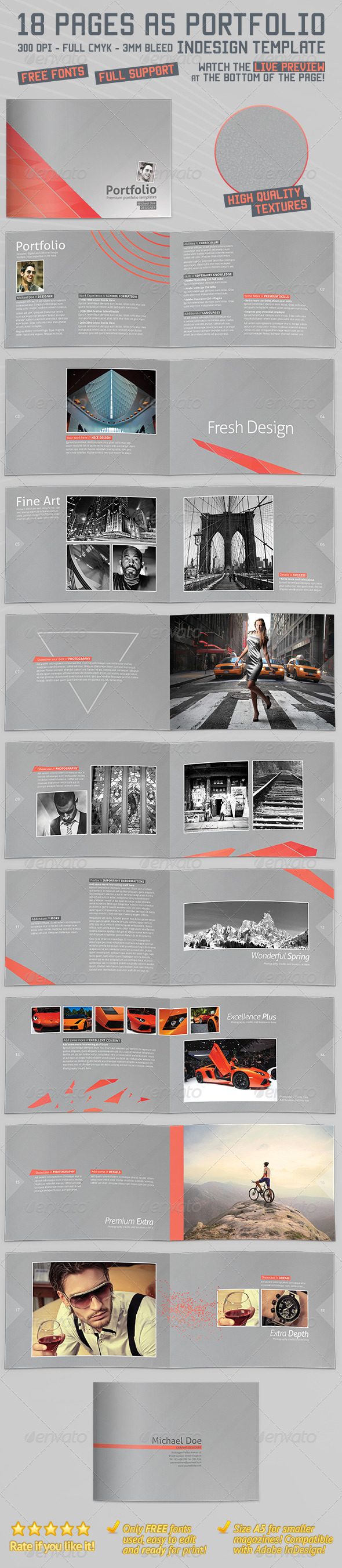A5 Landscape Portfolio Brochure/Booklet - Portfolio Brochures