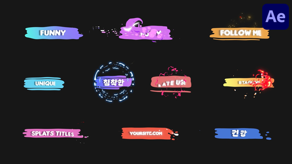 Cartoon Liquid Plate Titles for After Effects Titles template preview