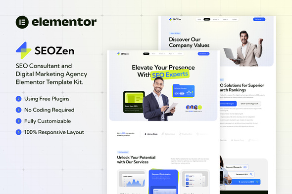 SEOZen – SEO Consultant & Digital Marketing Agency Elementor Template Kit