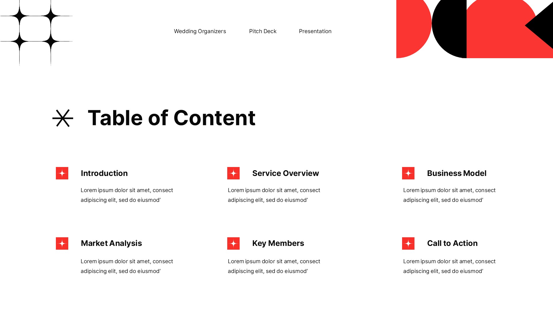 White Black Red Creative Geometry Pitch Deck Google Slides Presentation ...
