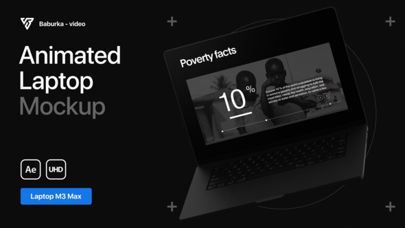 Animated Laptop Mockup | M3 Max Product Promo template preview