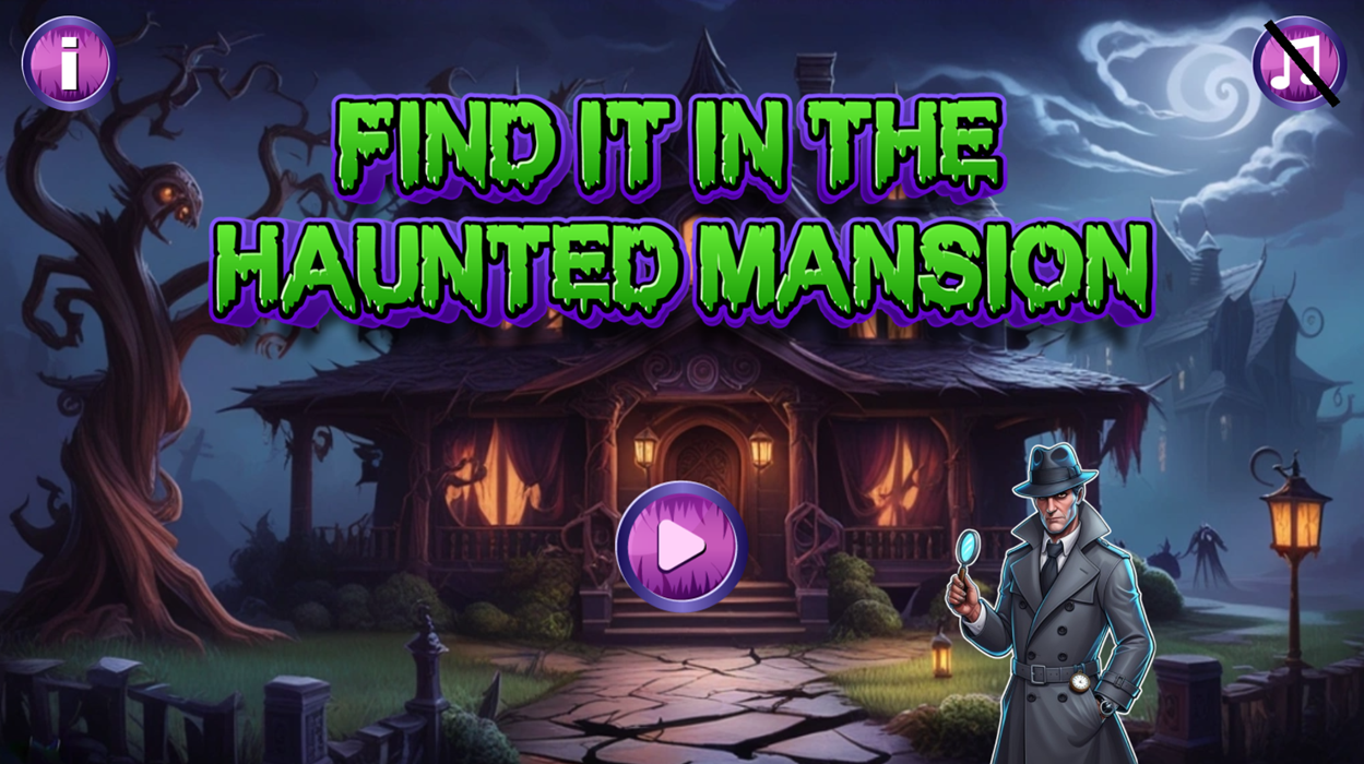 Find It In The Haunted Mansion - Desktop/Mobile - HTML5 Game