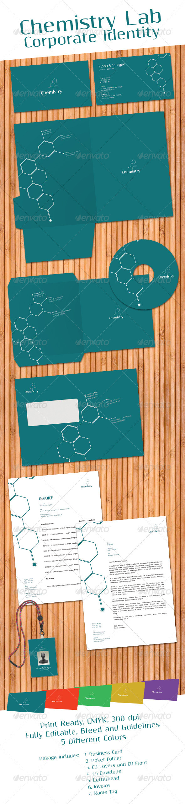 Chemistry Laboratory Corporate Identity - Stationery Print Templates