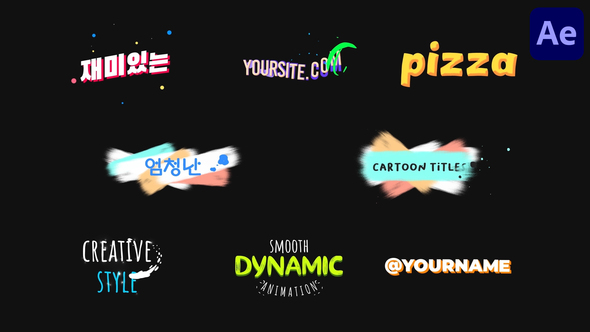 Colorful Dynamic Titles for After Effects Titles template preview