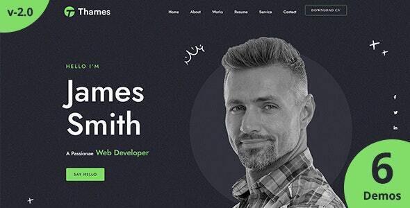 Thames - One Page Personal Portfolio React Next Js 15 Template