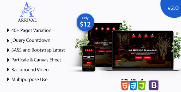 Boost Your Launch with Arrival - Multipurpose Coming Soon and Maintenance Mood HTML Template