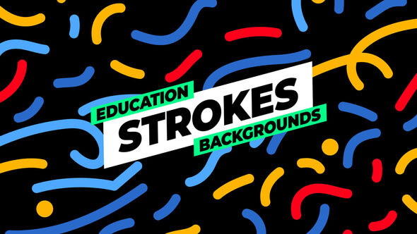 Education Strokes Backgrounds Elements template preview