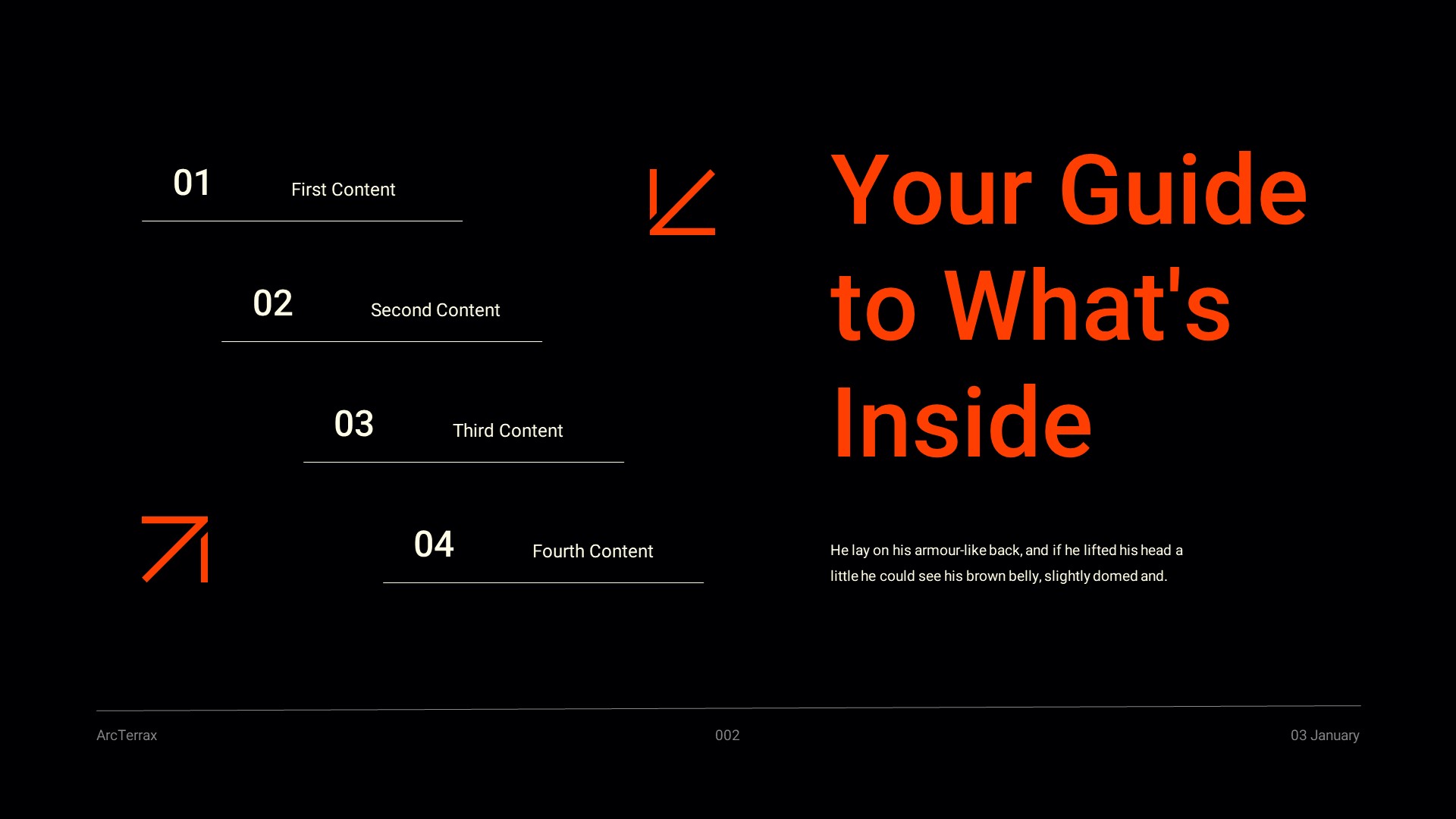 Black Orange Minimalist Architect Project Management Presentation ...
