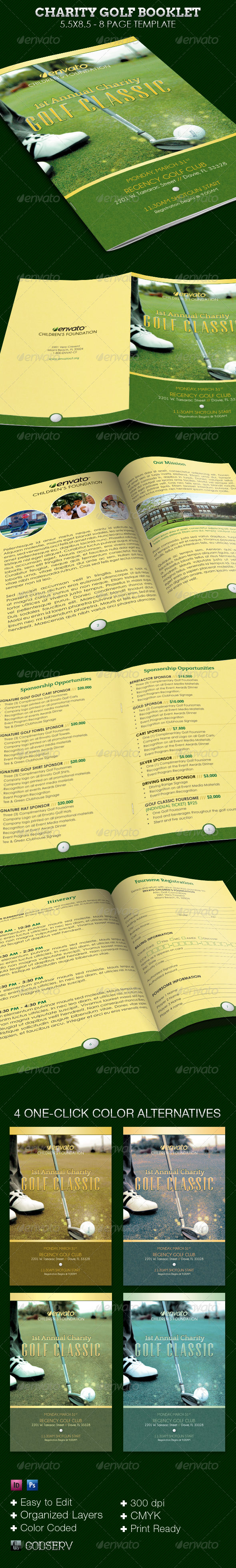 Charity Golf Booklet Template - Print Templates