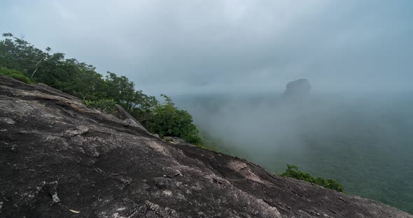  Timelapse View of Sigiriya Mountain Among the Dense Forest on the Island of Sri Lanka