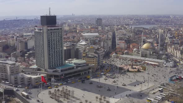 Istanbul Bosphorus Taksim Square And Mosque Construction Aerial View 11 alt