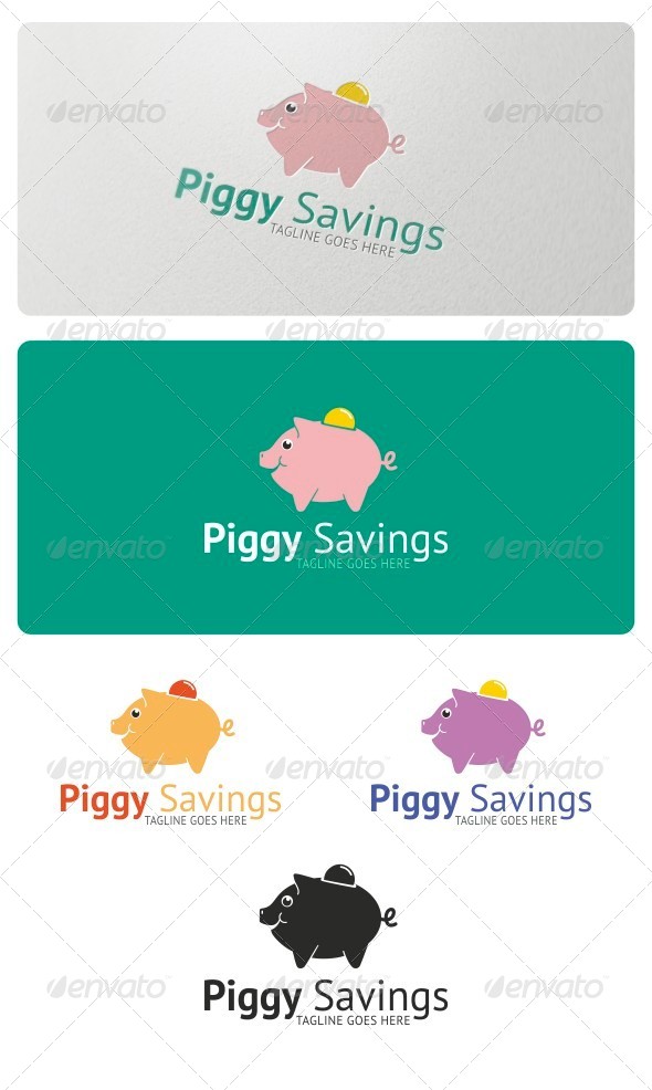 Piggy Savings Logo Template - Animals Logo Templates