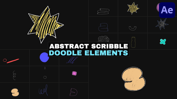Abstract Scribble Doodle Elements | After Effects Elements template preview