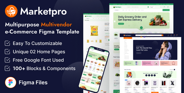 MarketPro - Multipurpose Ecommerce Multivendor Figma UI Template