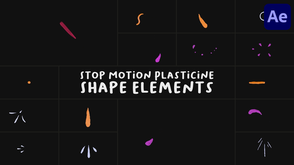 Stop Motion Plasticine Shape Elements for After Effects Elements template preview