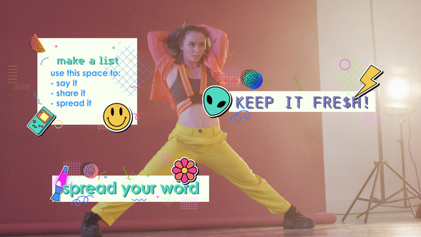 90s Inspired LowerThirds Premiere Pro template preview