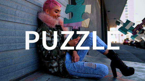 Puzzle Media Reveal Premiere Pro template preview