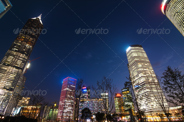 beautiful of shanghai night scene - Stock Photo - Images