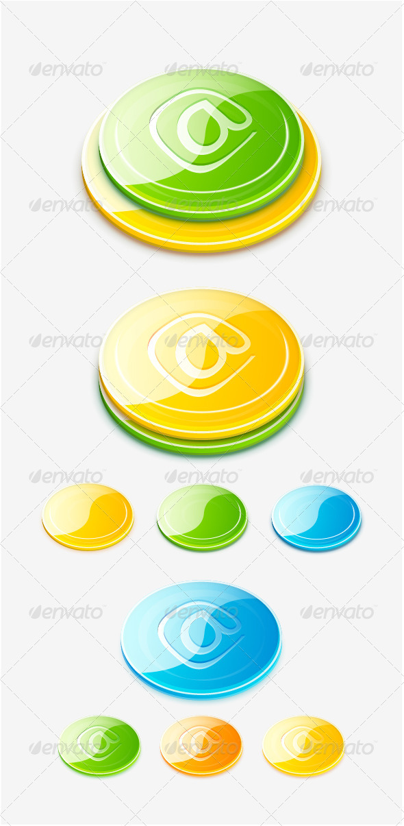 3d vector glossy buttons