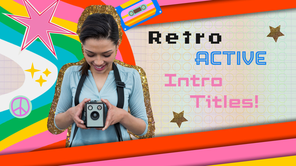 Retro Active Title Intro Premiere Pro template preview