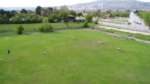 Drone Shot of Football Training