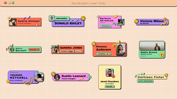 Neo Brutalism Lower Thirds | AE Elements template preview