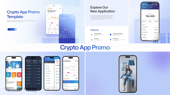 Crypto App Promo Premiere Pro template preview