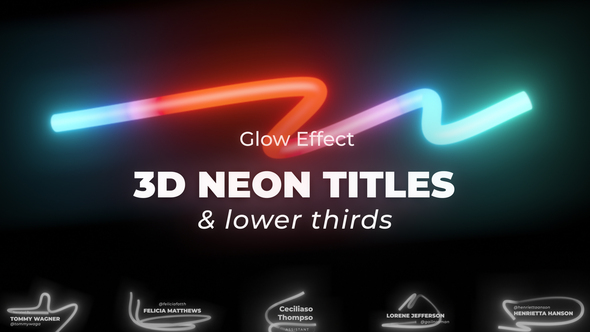 Neon Light Lower Thirds 3 Video Displays template preview