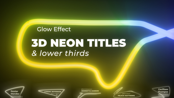 Neon Light Titles 6 Titles template preview