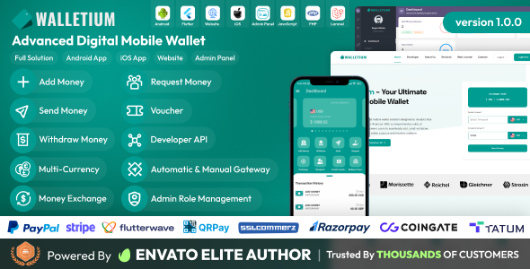 Walletium  Digital Wallet and Payment Gateway Full Solution