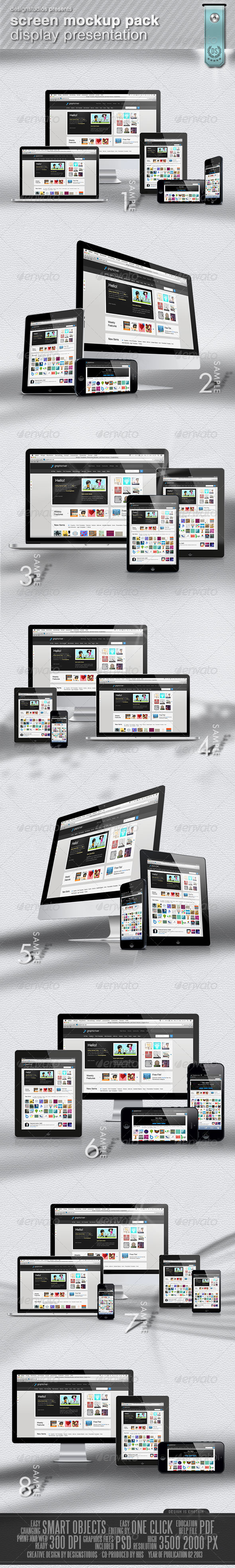 Screen MockUp Pack Display Presentation - Multiple Displays