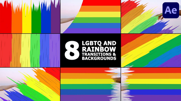 Rainbow And LGBTQ Transitions And Backgrounds | After Effects Elements template preview