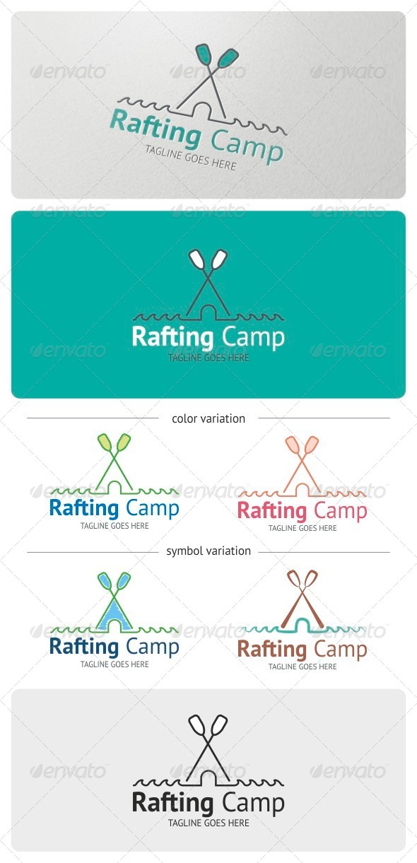 Rafting Camp Logo Template - Nature Logo Templates