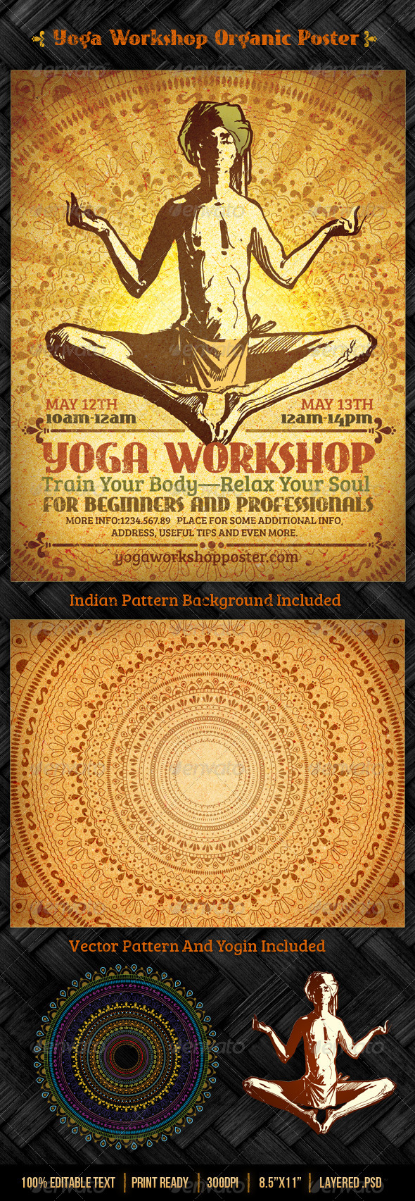 Yoga Workshop Organic Poster Template - Miscellaneous Events