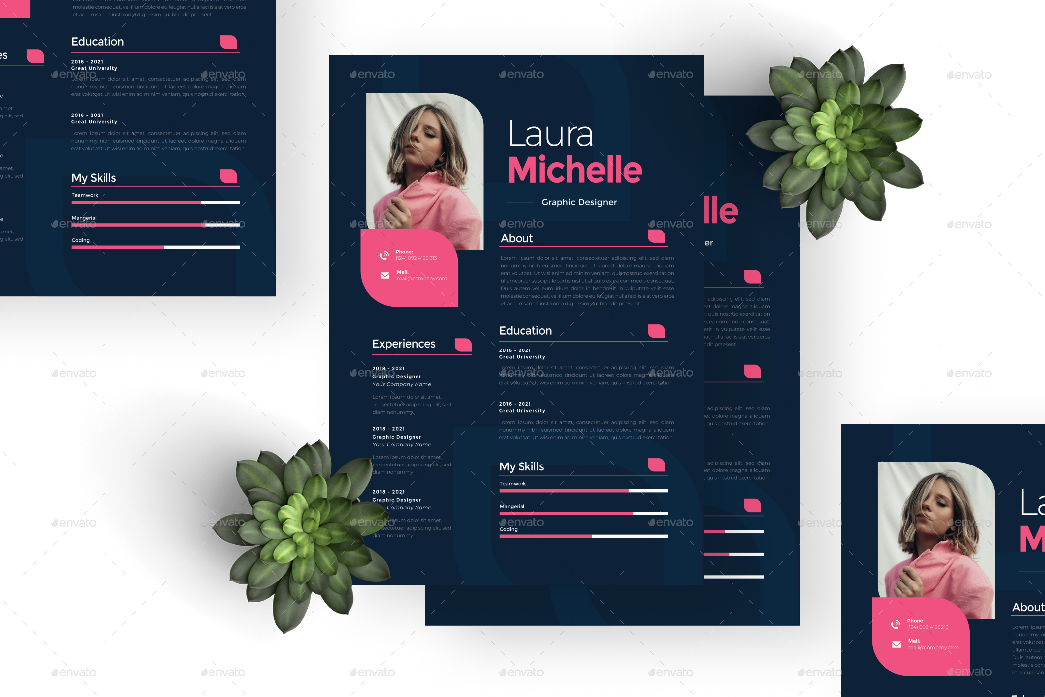 Pink Woman - Resume, Print Templates | GraphicRiver