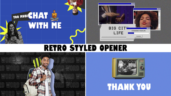 Retro Styled Opener Premiere Pro template preview