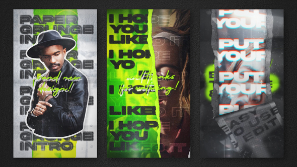 Paper Grunge Reel and Stories Openers template preview