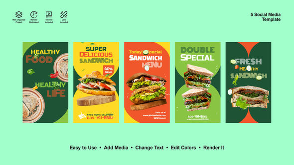 Healthy Food Reels Product Promo template preview