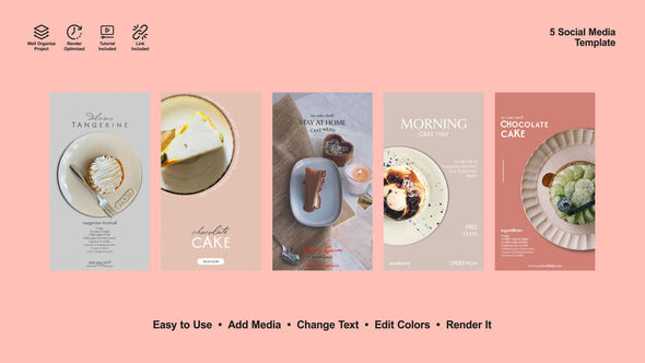 Cake Food Instagram Stories Product Promo template preview