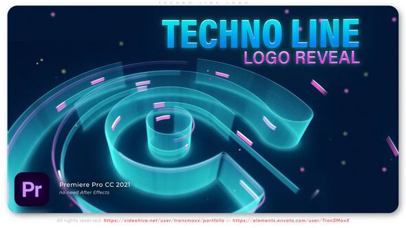 Techno Line Logo Premiere Pro template preview
