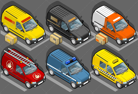Isometric Van in Six Livery - Objects Vectors