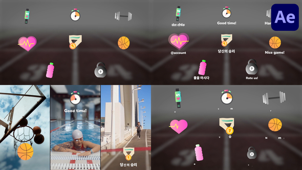 Sport Icons And Titles for After Effects Titles template preview