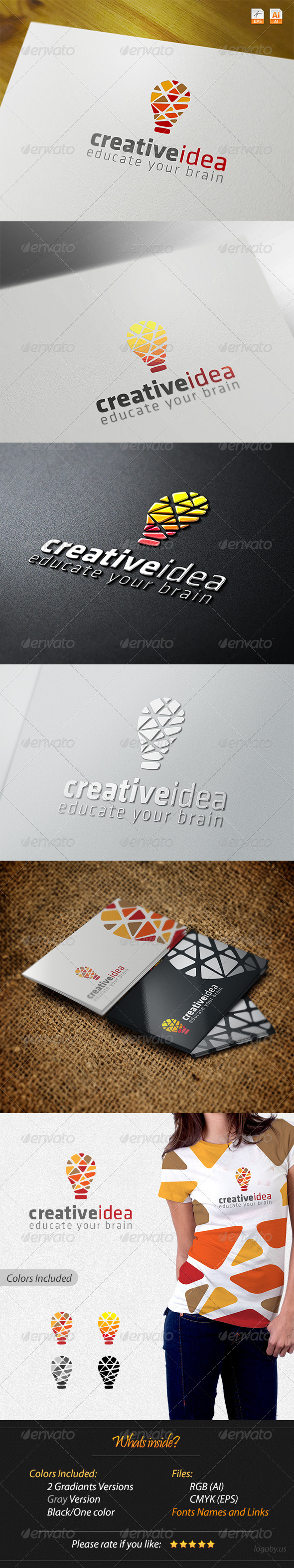 Creative Idea - Educate Your Brain - Abstract Logo Templates